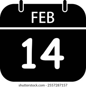 Valentine's day calendar silhouette vector.
14 February calendar silhouette.
Love Calendar Flat Icon.
Good for greeting card,poster,banner,leaflet.
Transparent background.