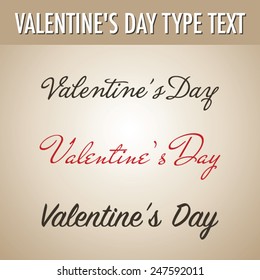 Valentine's Day calligraphic type text 1 
