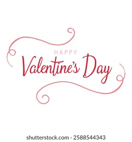 Valentine's Day Calligraphy Banner. Romantic Design Template.