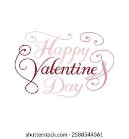 Valentine's Day Calligraphy Banner. Romantic Design Template.
