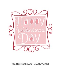 Valentine's Day Calligraphy Banner. Romantic Design Template.