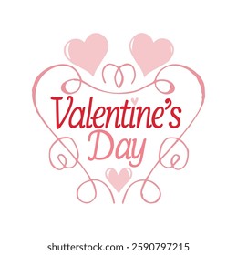 Valentine's Day Calligraphy Banner. Romantic Design Template.