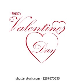 Valentines Day calligraphy design, vector text