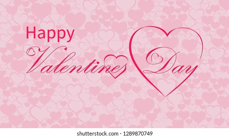 Valentines Day calligraphy design, vector text