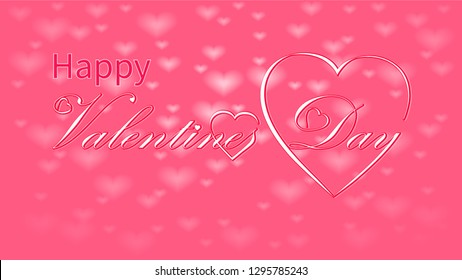 Valentines Day calligraphy design, vector text