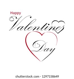 Valentines Day calligraphy design, vector text