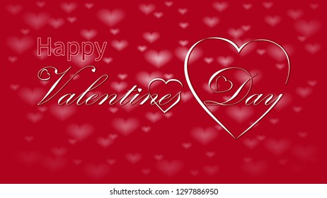 Valentines Day calligraphy design, vector text