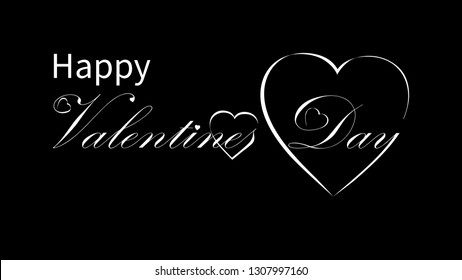 Valentines Day calligraphy design, vector text