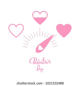 Valentines Day Calligraphy Greeting Card. Hand Drawn and Handwritten Design Elements. Lettering Design.
