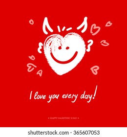 Valentines Day Calligraphy Greeting Card. 
Hand Drawn and Handwritten Design Elements. Vector illustration
Lettering Design.
