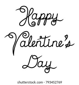 Valentine's Day calligraphy. Handwritten design of Happy Valentine's Day lettering for holiday card. Vector Illustration