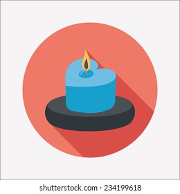 Valentine's Day candle flat icon with long shadow,eps10 