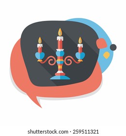 Valentine's Day candle flat icon with long shadow,eps10