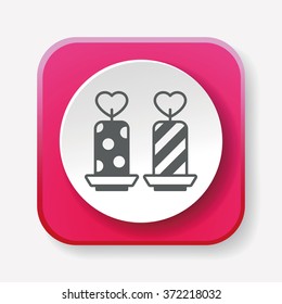 valentine's day candle icon