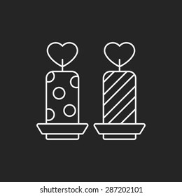 valentine's day candle line icon