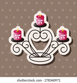 Valentine's Day candle theme elements