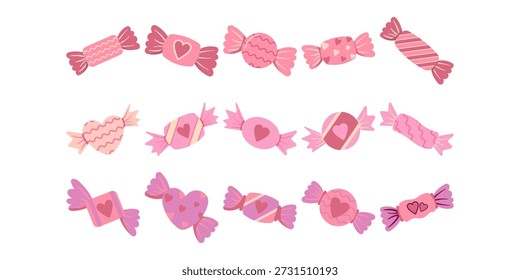 Conjunto de ilustración de caramelo de San Valentín