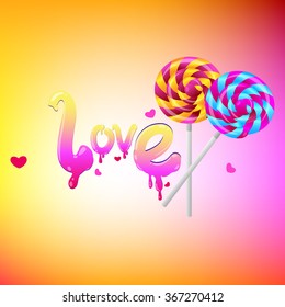 Valentine's Day Candy. Love. Sweets heart.Vector illustration.