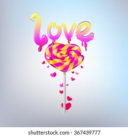 Valentine's Day Candy. Love. Sweets heart.Vector illustration. 