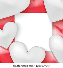 Valentine's Day Card. 3D Hearts Background Vector Design for Campaign, Decoration, Card, and Poster.