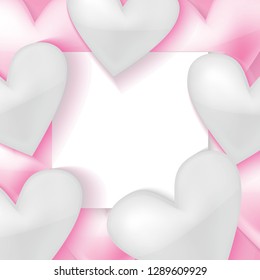 Valentine's Day Card. 3D Hearts Background Vector Design for Campaign, Decoration, Card, and Poster.