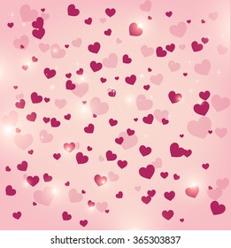 Valentines Day Card, Abstract vector background with hearts. Vector illustration