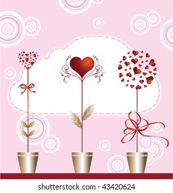 Valentine's day card. All elements and textures are individual objects. Vector illustration scale to any size.