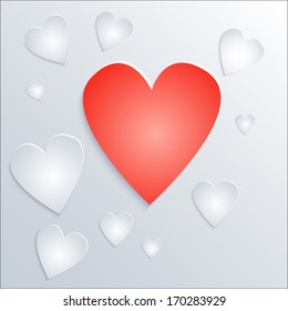 Valentines day card background and for Love concept in the white background