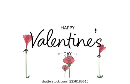 Valentines day card background with Red, pink, white and orange flying hearts pattern and happy valentines day. Free Isolated Vector illustration. Transparent Wallpaper, flyers, invitation, posters.