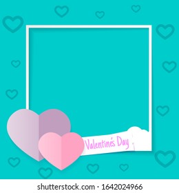 Valentine's day card background, vector illustration with free space for photo or text