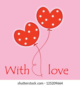 Valentine's Day card with balls. Vector illustration.