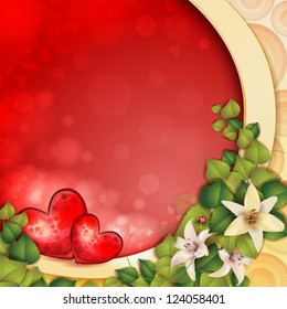 Valentine's day card with beautiful flowers