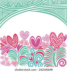 Valentines day card beautiful romantic pattern background vector illustration