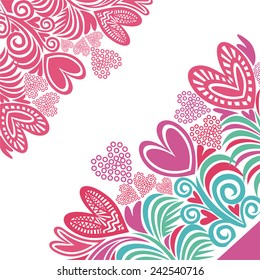 Valentines day card beautiful romantic pattern background vector illustration