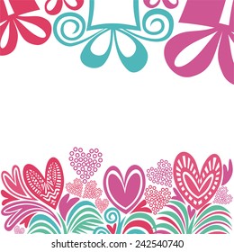 Valentines day card beautiful romantic pattern background vector illustration