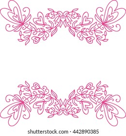 Valentines day card with beautiful romantic decorative elements. Vector illustration.