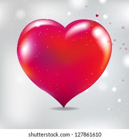 Valentines Day Card With Blur With Gradient Mesh, Isolated On White Background, Vector Illustration