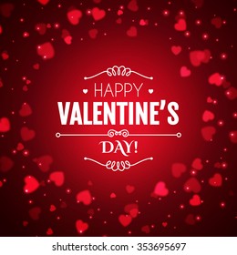 Valentine's Day Card with Blur Hearts. Vector illustration