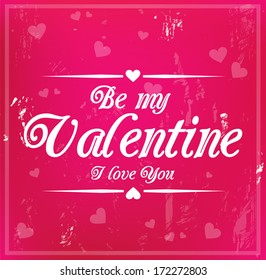 Valentine's Day card with caption "Be my Valentine. I love You" vector - Shutterstock ID 172272803