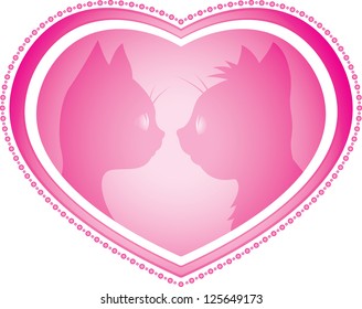 Valentine's day card with cats