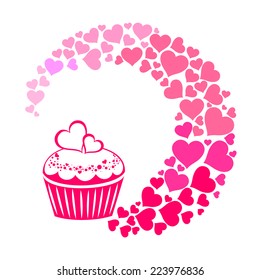 Valentine's day card. Celebration background with heart and place for your text. Vector Illustration 