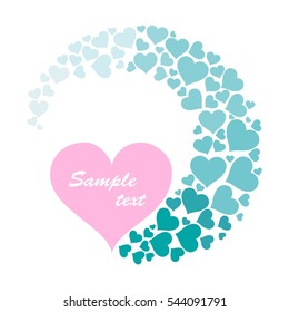 Valentine's day card. Celebration background with heart and place for your text. Vector Illustration