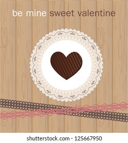 Valentine`s Day card with chocolate