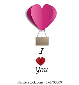valentine's day card concept with dimentional heart shape
