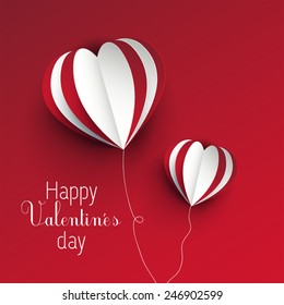 Valentine's day card concept with three dimensional heart shapes | Love card