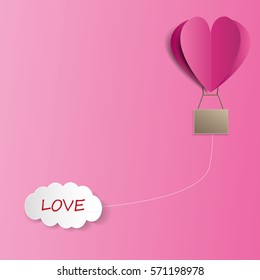 valentine's day card concept with three dimentional heart shape