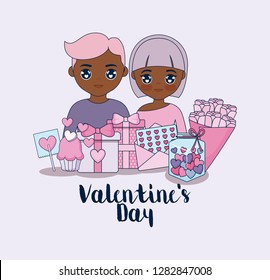 valentines day card with couple