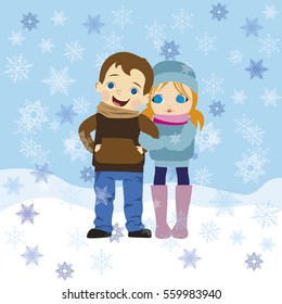 Valentine's day card. Couple in love