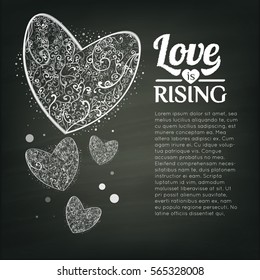 Valentines Day Card With Curly Textured Hearts
