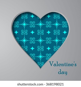 Valentine's Day card with cut out heart